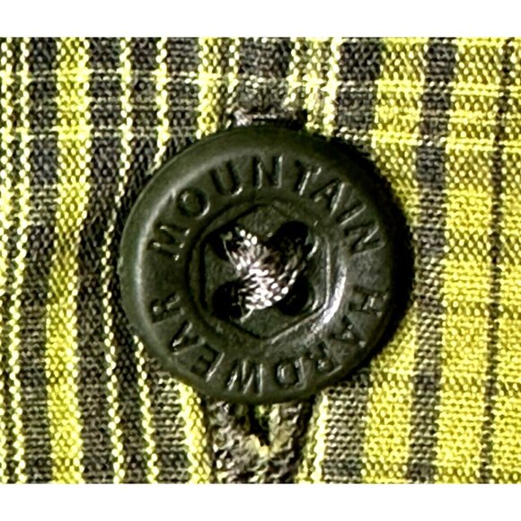 Mountain Hardwear Mens Shirt Button Up 100% Cotton Short Sleeve Green Plaid M - Picture 7 of 15